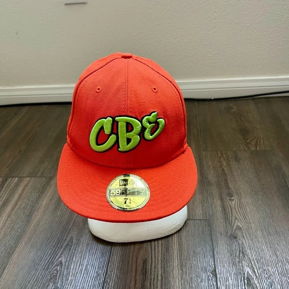 New Era Bright Orange Cap with Green Logo
